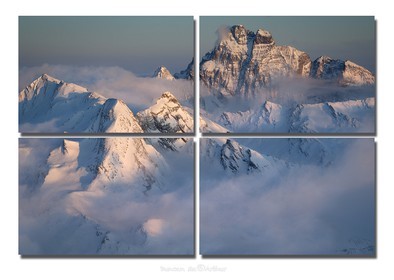 Aerial view of Mount Viso and surrounding peaks